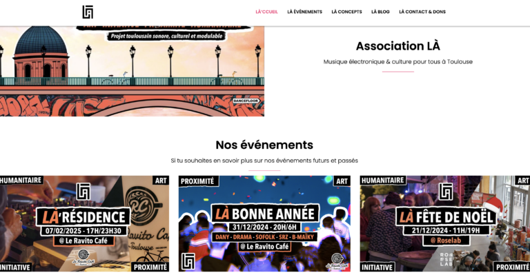 Agenda des événements culturels de l'association LÀ à Toulouse - LÀ Résidence, LÀ Bonne Année et LÀ Fête de Noël