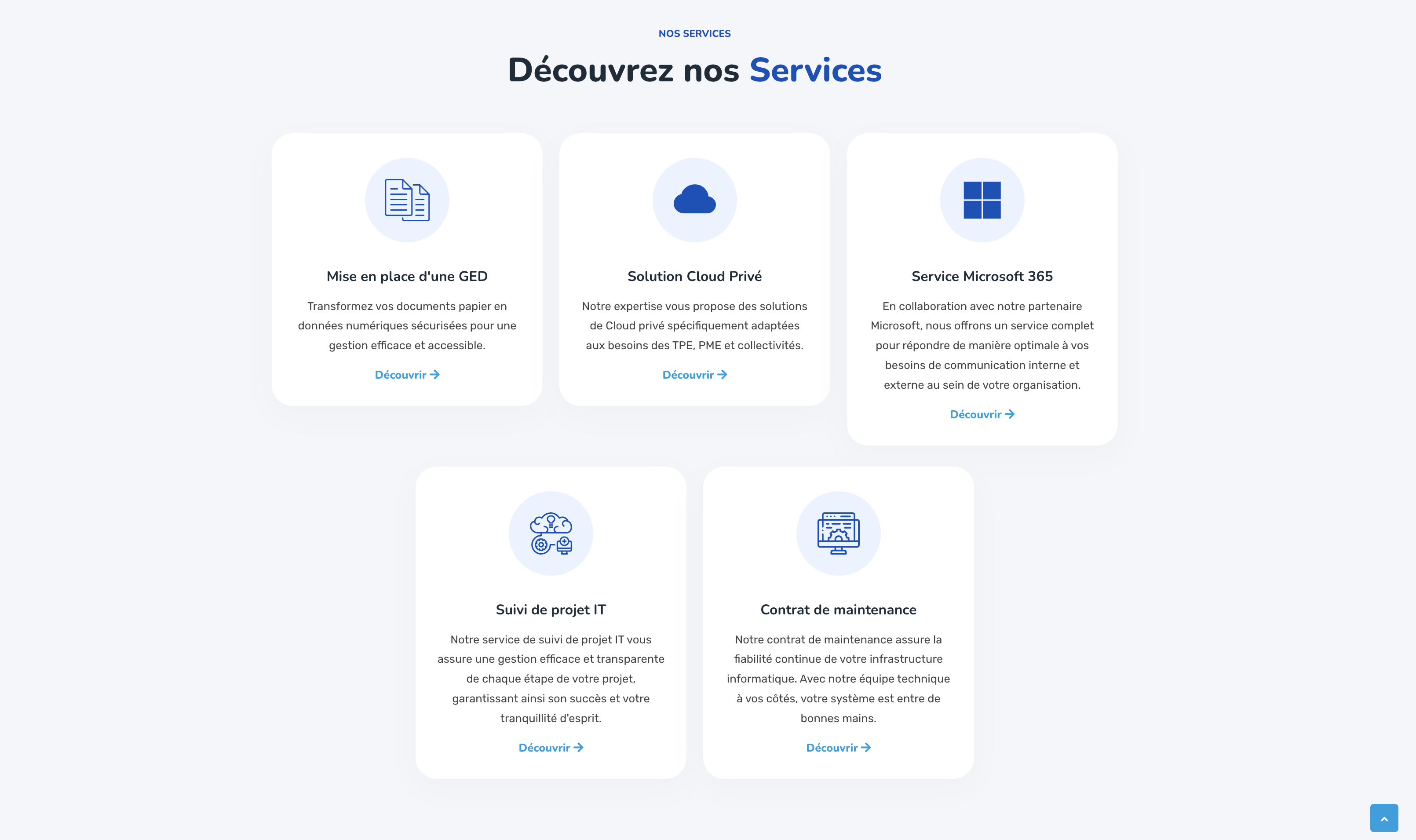 Page de services Pulsar Technologie - Réalisation Agence L&V Web